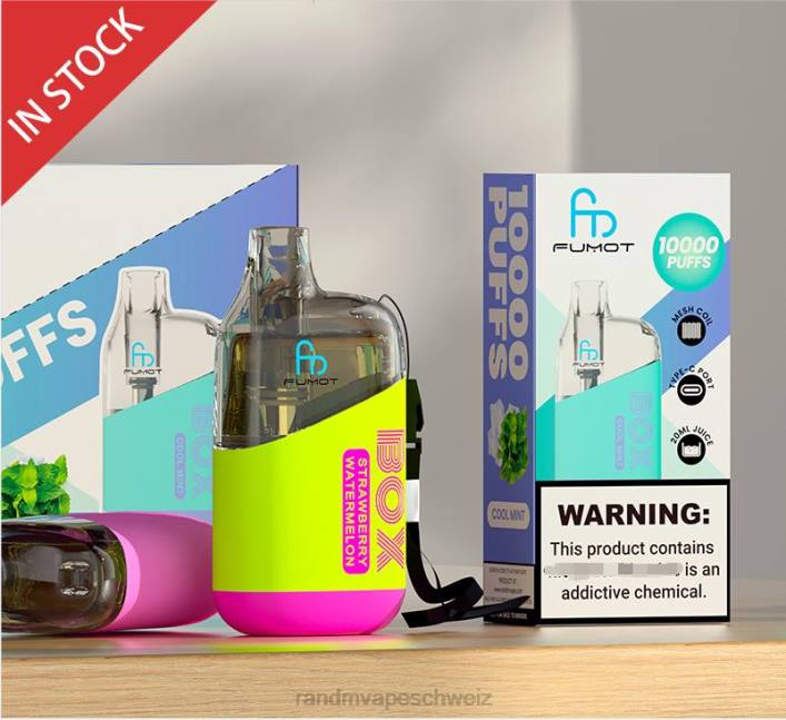 RandM Tornado Schweiz | Fumot Original RandM Tornado Box 00P293 10000 Airflow Control Vape-Gerät 1St Erdbeerwassermelone